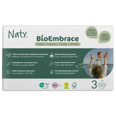 Одноразові дитячі підгузки BioEmbrace "NATY". Розмір 3 (4-9 кг.), 50 шт. в упаковці